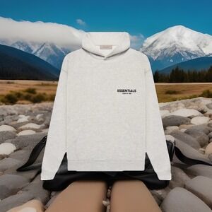 NWT Essentials Fear Of God Men's Sz Sm Light Oatmeal Hoodie, Pocket, Money